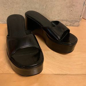 Urban Outfitters Black Platform Slide Sandal